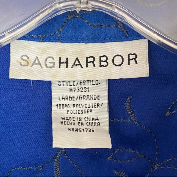 Royal Blue Sag Harbor embroidered microfibre shirt - Picture 4 of 7